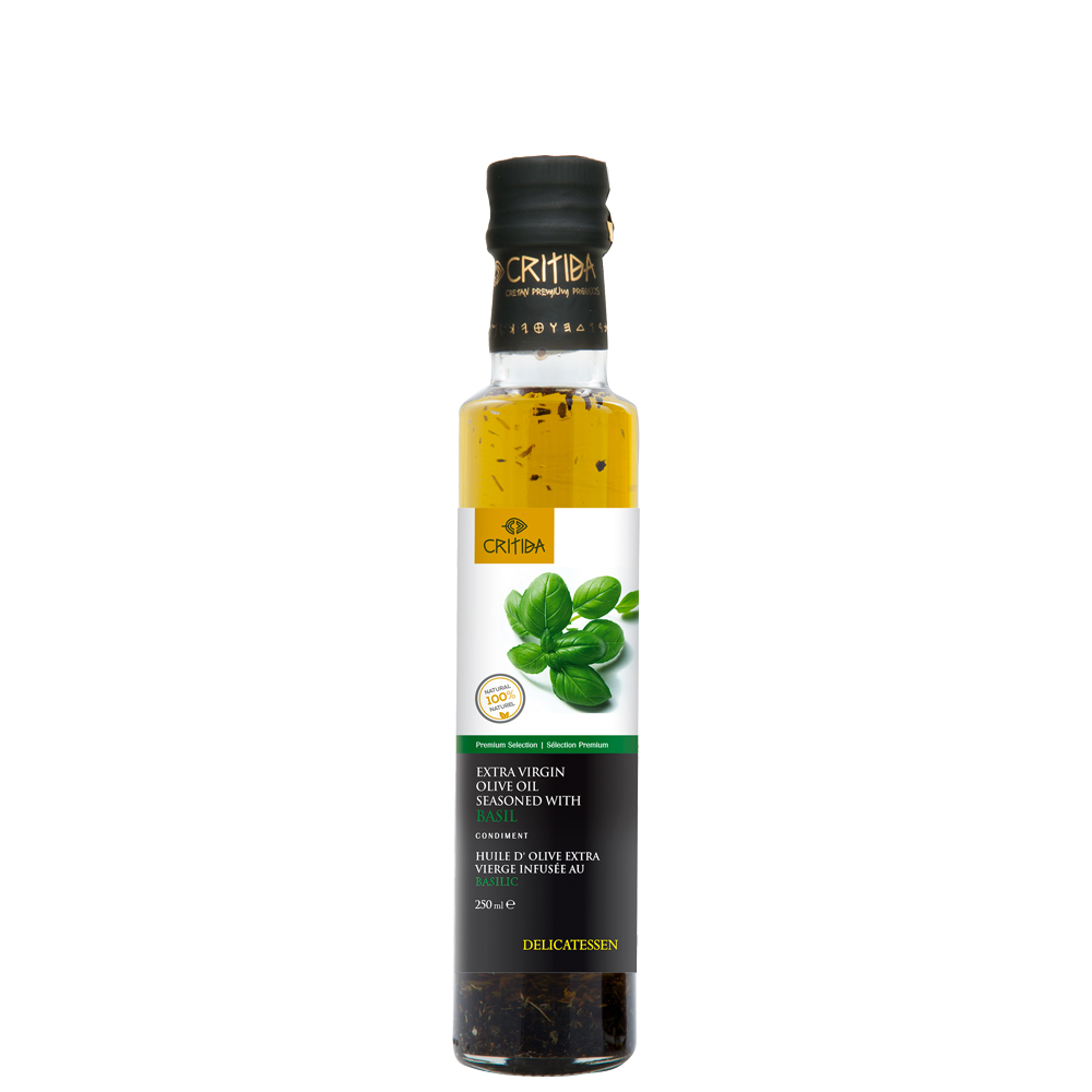 Olivenöl mit Basilikum (250ml) Critida