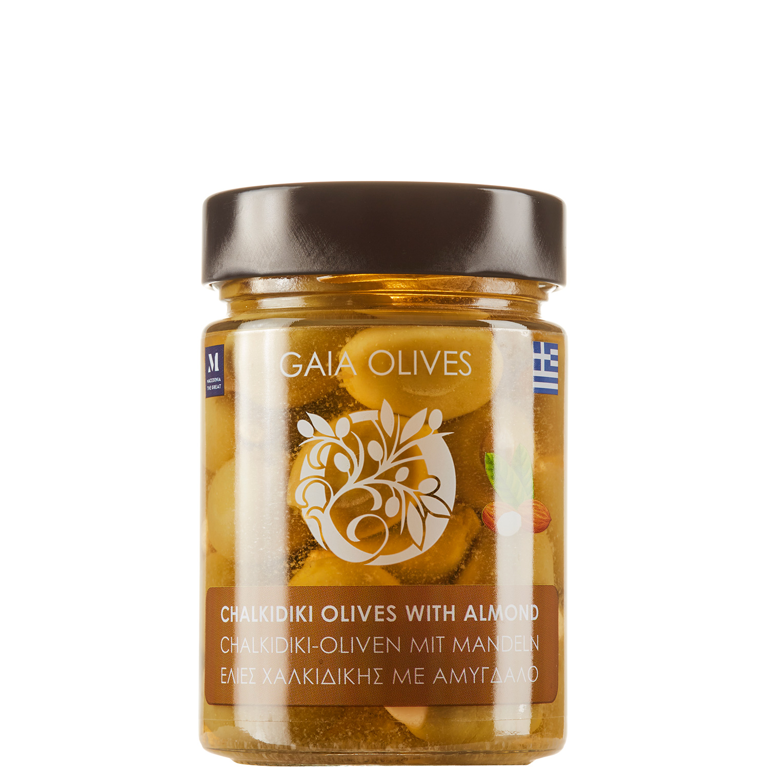 Oliven grün gefüllt mit Mandeln (200g) Gaia Olives