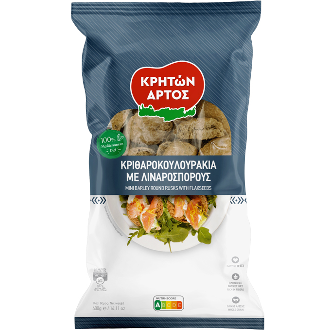 Paximadi Mini rund aus Gerste und Leinsamen (400g) Kriton Artos