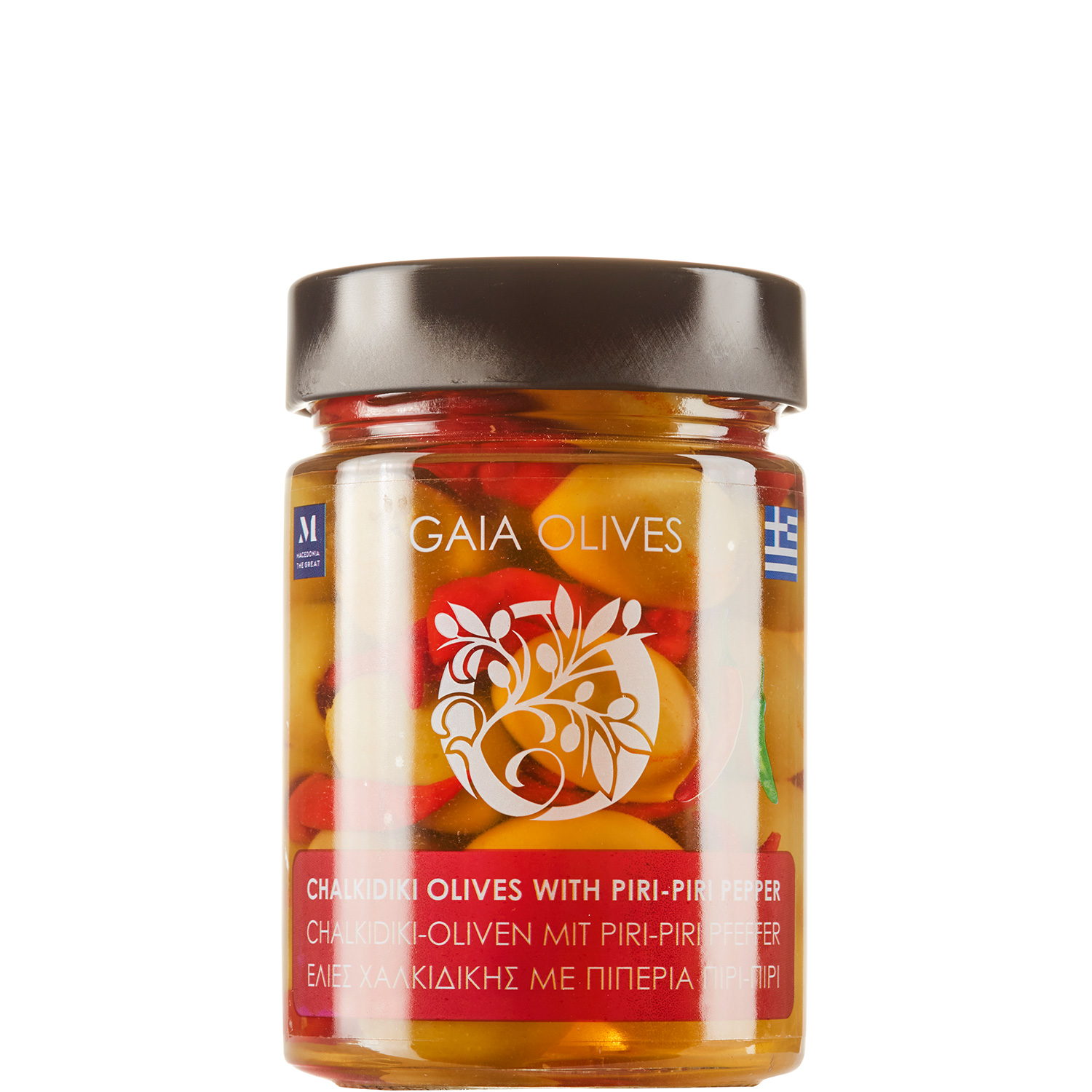 Oliven grün gefüllt mit Piri Piri (200g) Gaia Olives