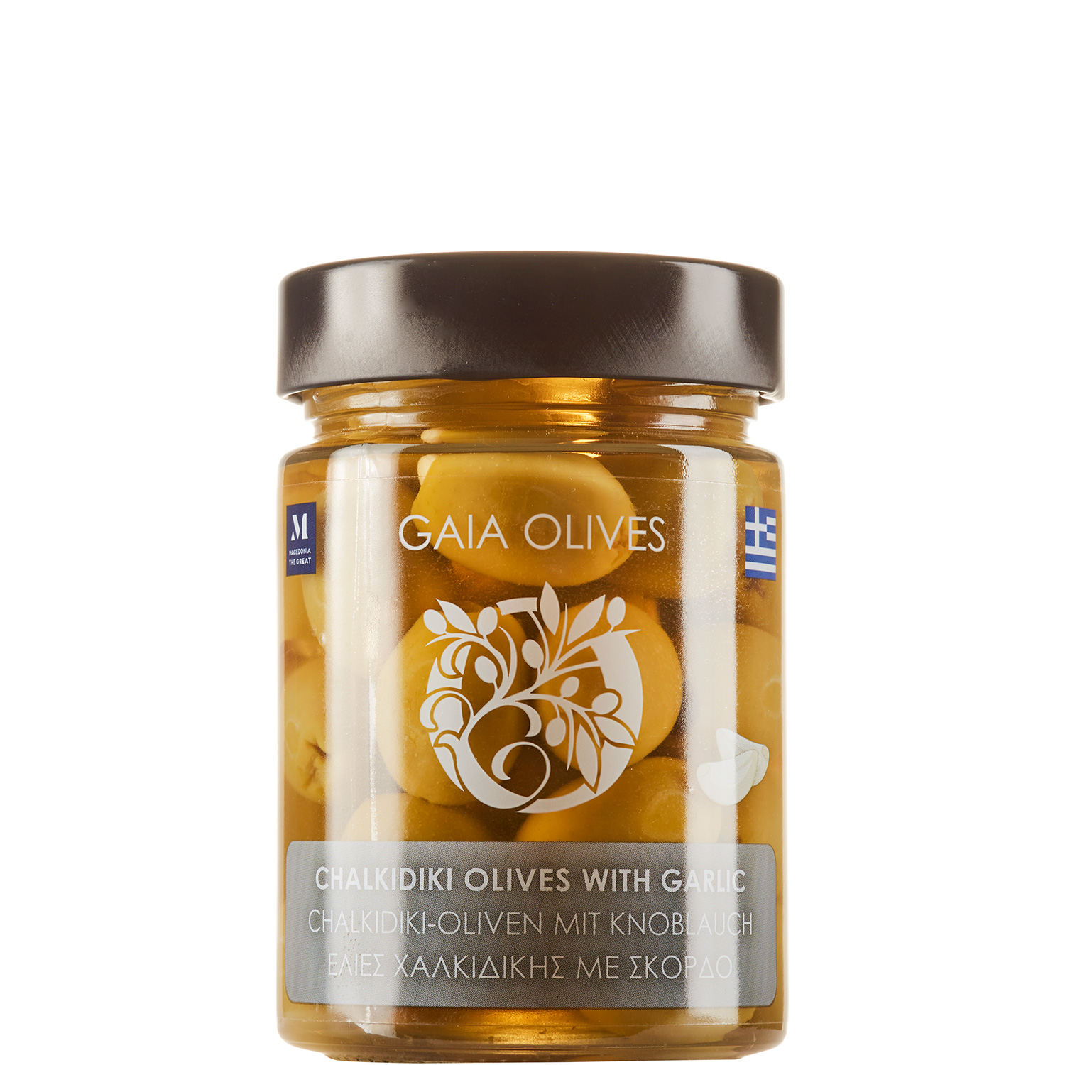 Oliven grün gefüllt mit Knoblauch (200g) Gaia Olives