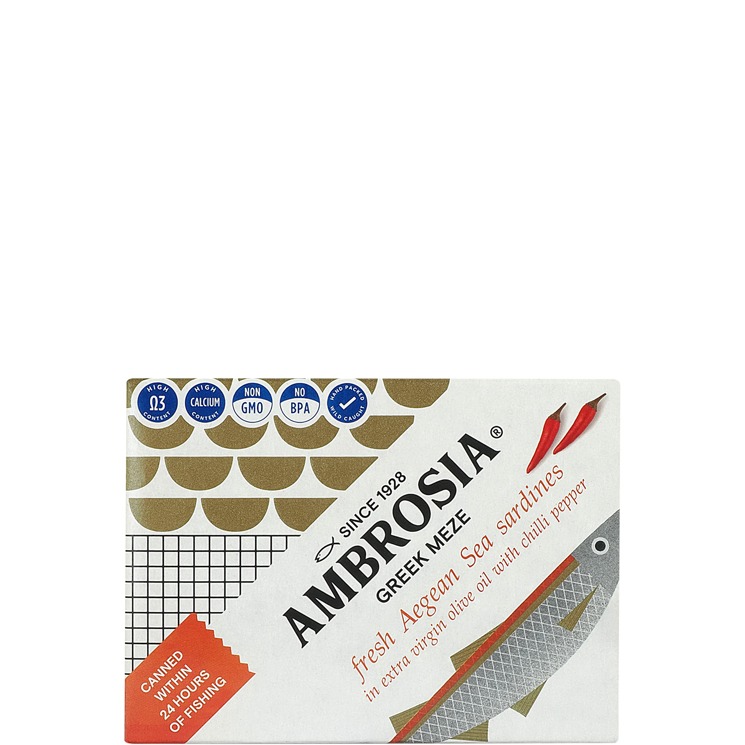 Sardinen in Olivenöl mit Chili (95g) Ambrosia